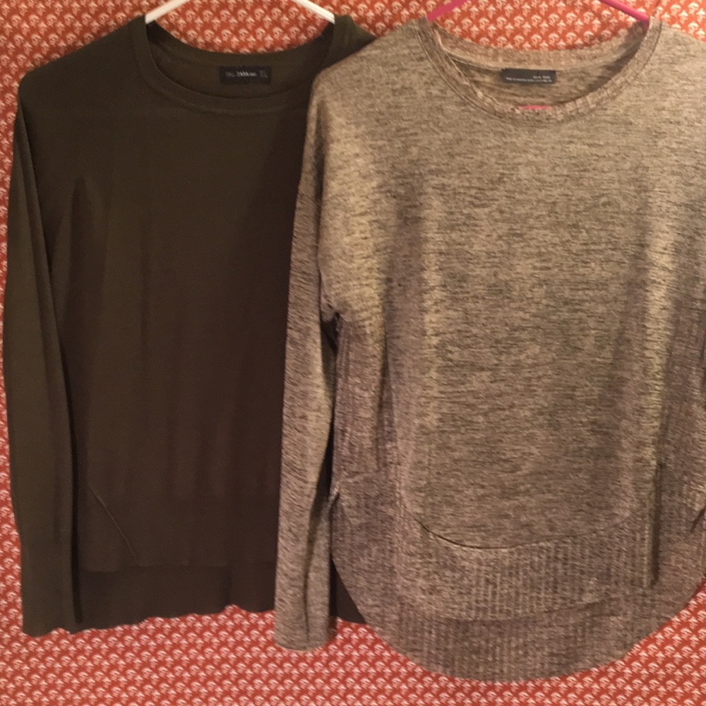 2 Zara Knit Long Sleeve Blouses, Perfect Condition